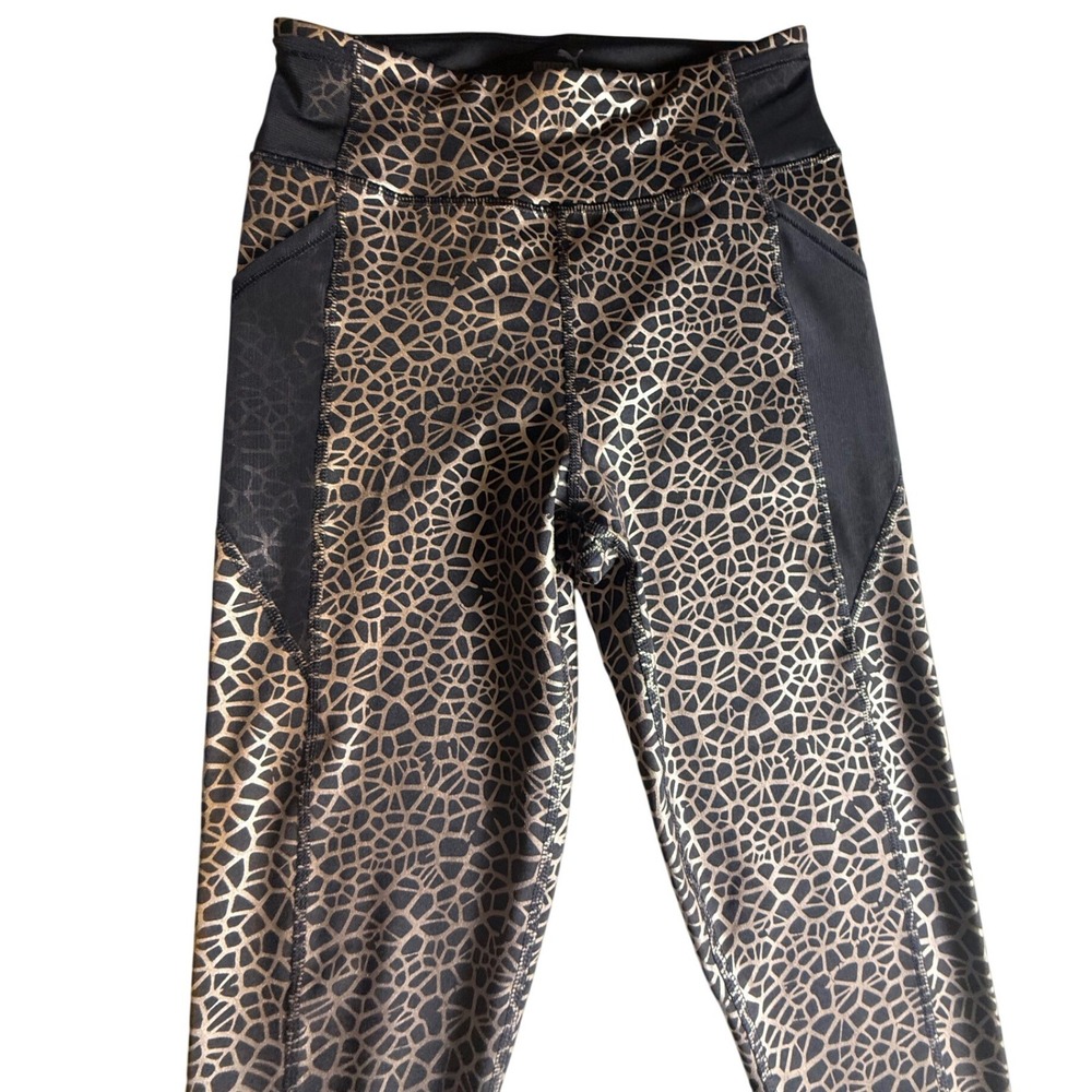 Puma Train PWR Shape 7/8 Leggings Womens Size S Rose Gold Giraffe Print-971 - Picture 3 of 9